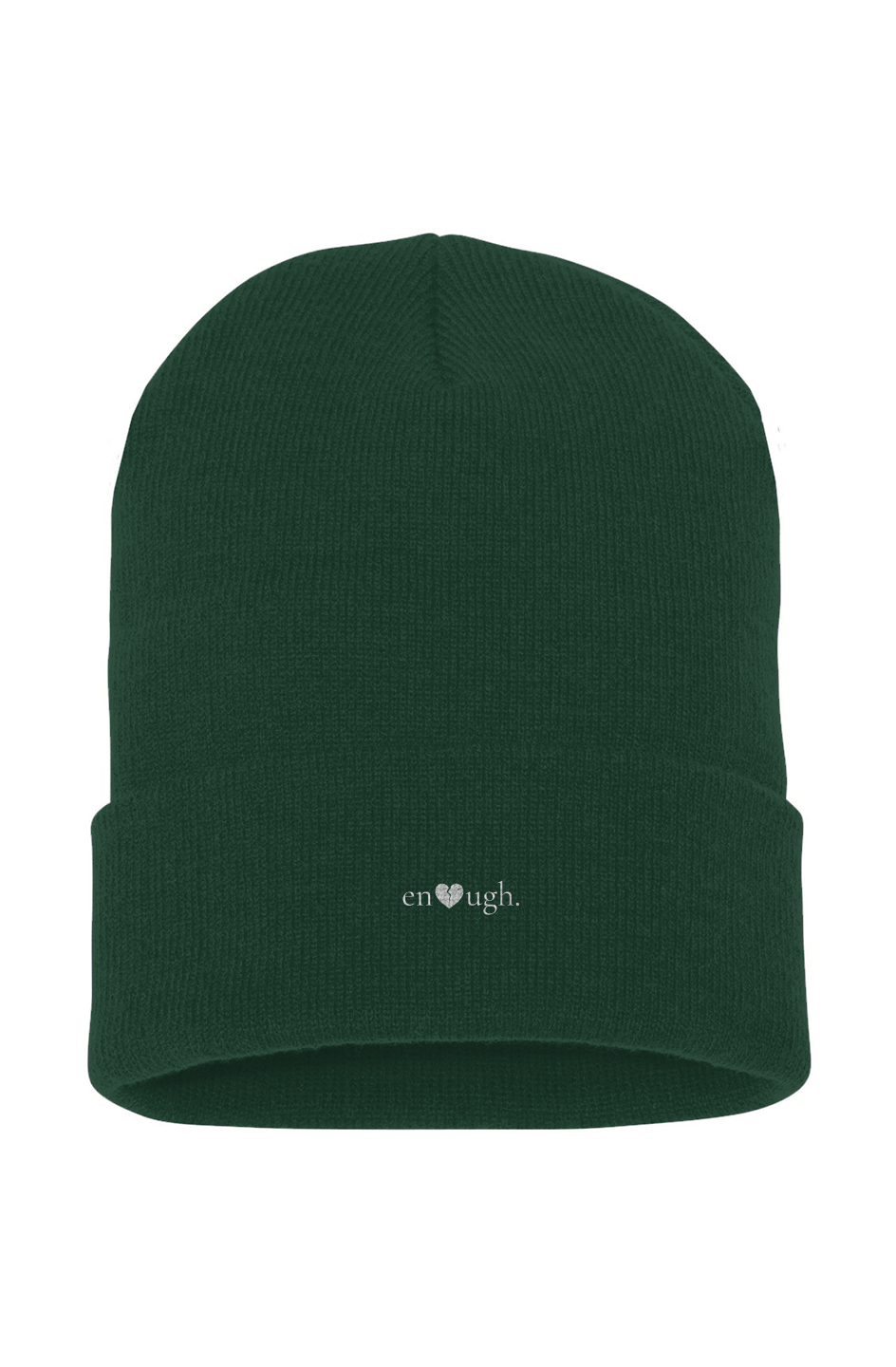 Cuffed Beanie small heart green