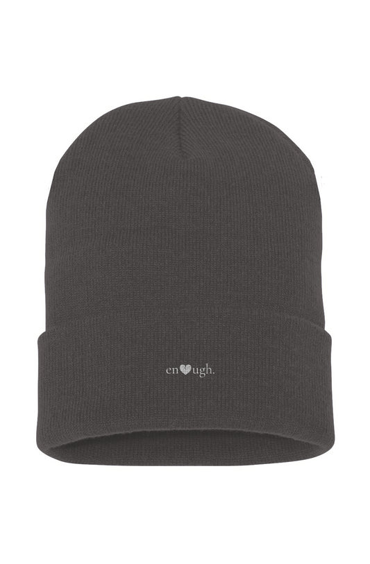 Cuffed Beanie small heart gray