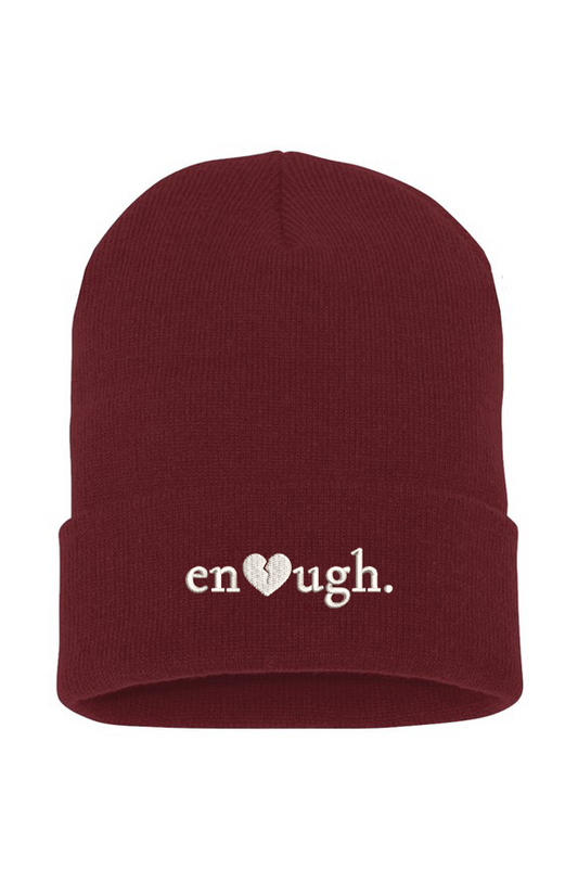 Cuffed Beanie small heart maroon