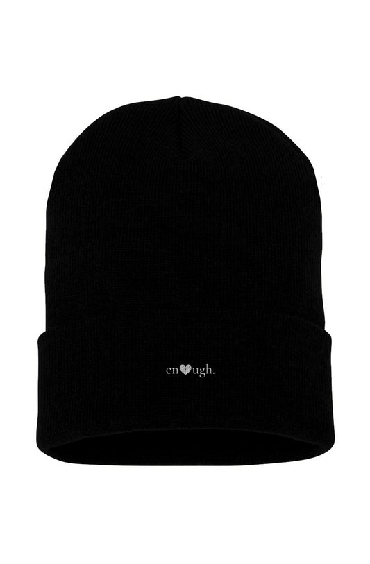 Cuffed Beanie small heart black