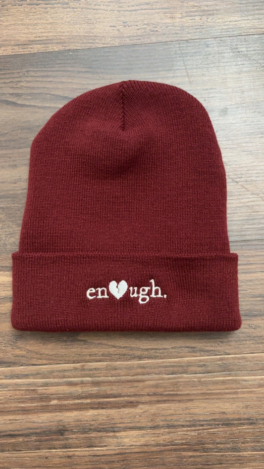 Enough Cuffed Beanie (maroon)